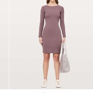 Lululemon Nulu Contour Dress NWOT Antique Bark 12